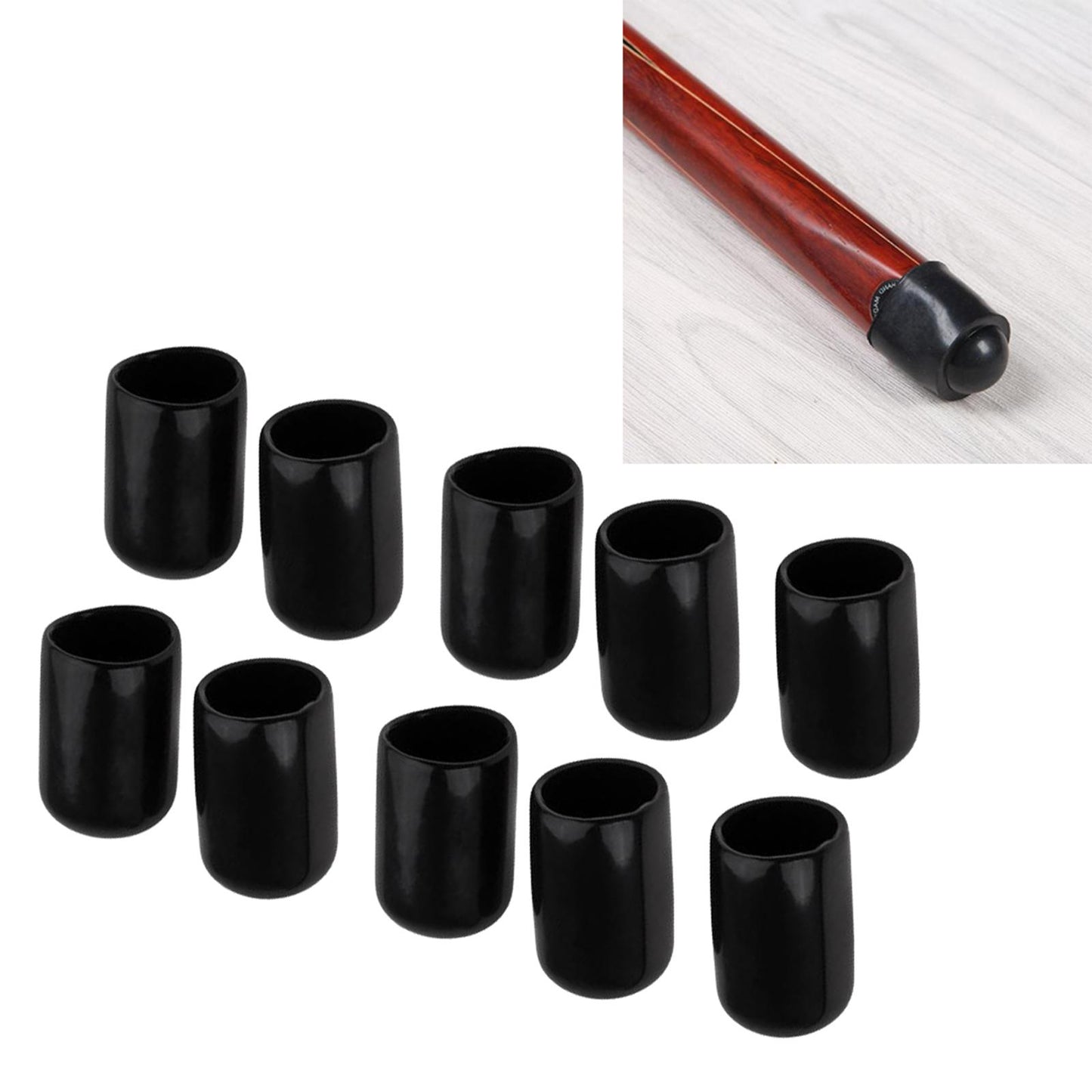 10 Pieces Cue Tips Cover Protector 10mm Replacement for Snooker Accessories