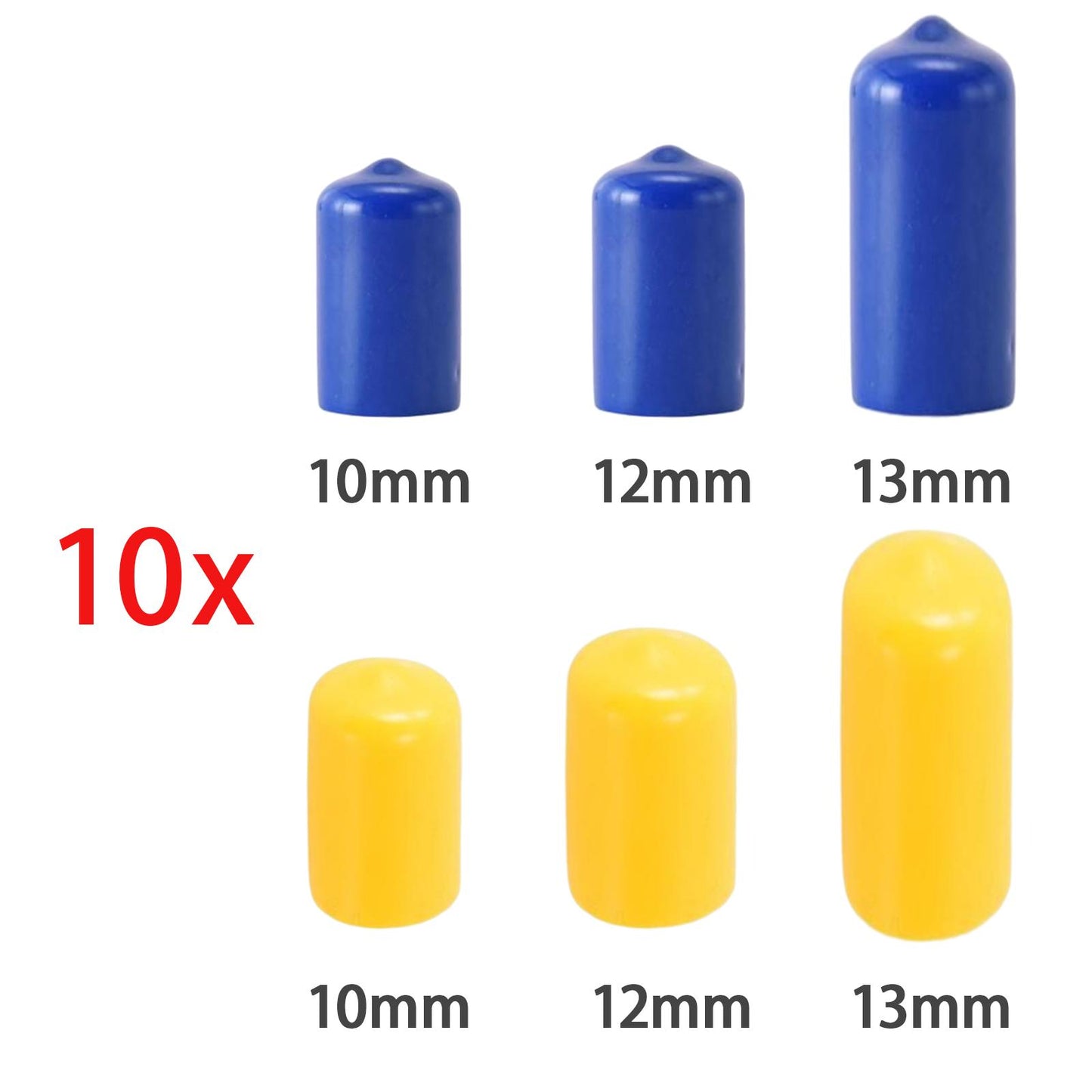 10Pcs Rubber Cue Cover Protector Head Cover Pool Billiard Protective blue 10mm