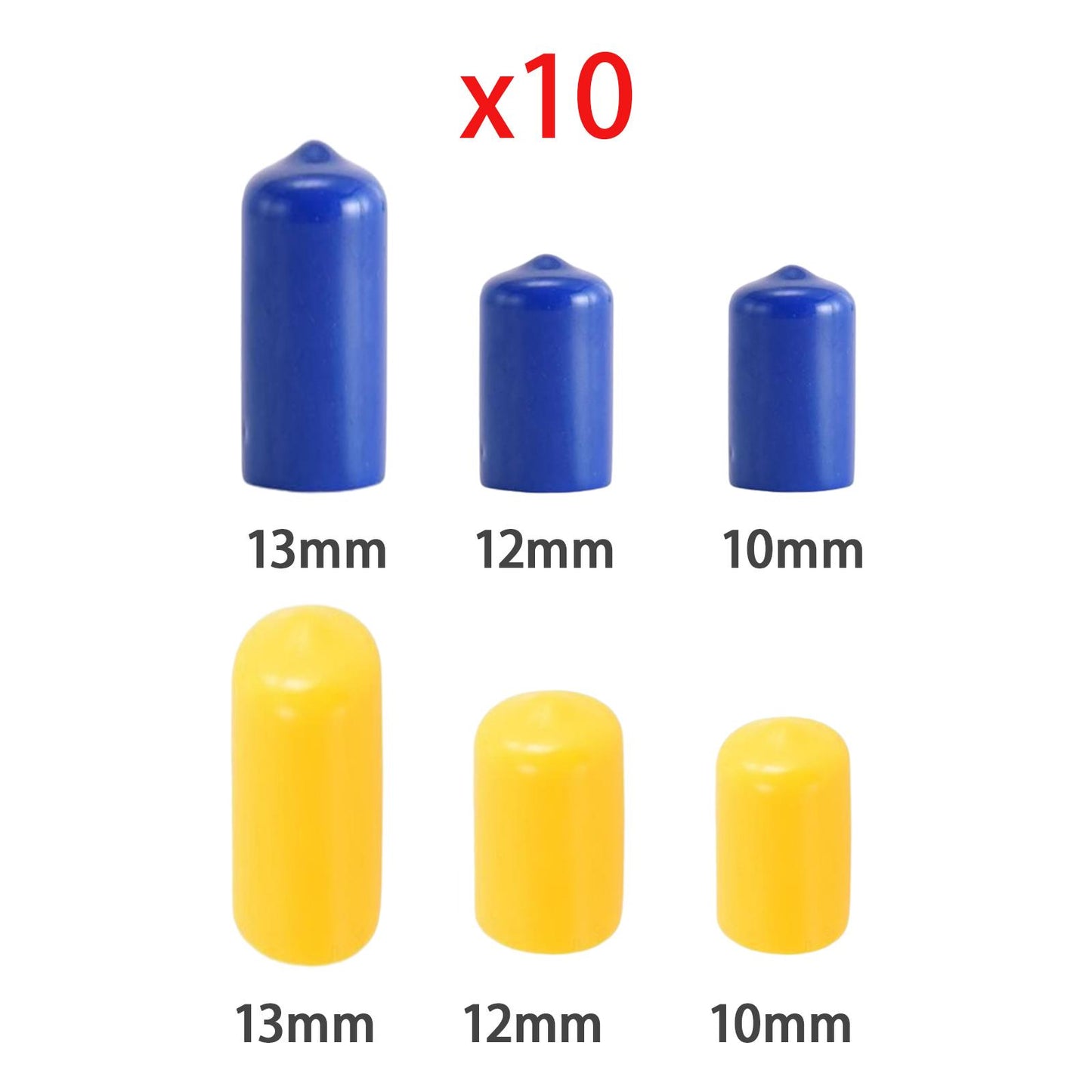 10Pcs Rubber Cue Cover Protector Head Cover Pool Billiard Protective blue 10mm