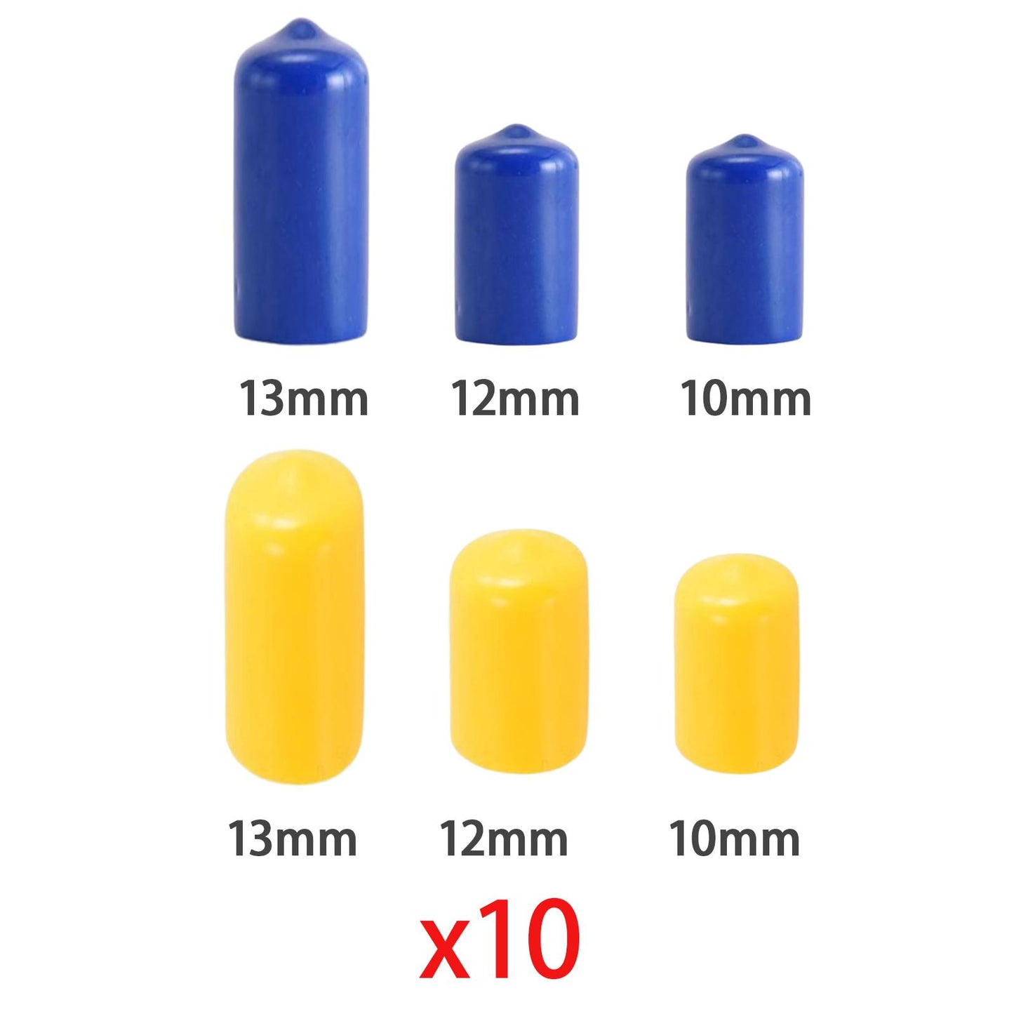 10Pcs Rubber Cue Cover Protector Head Cover Pool Billiard Protective blue 10mm