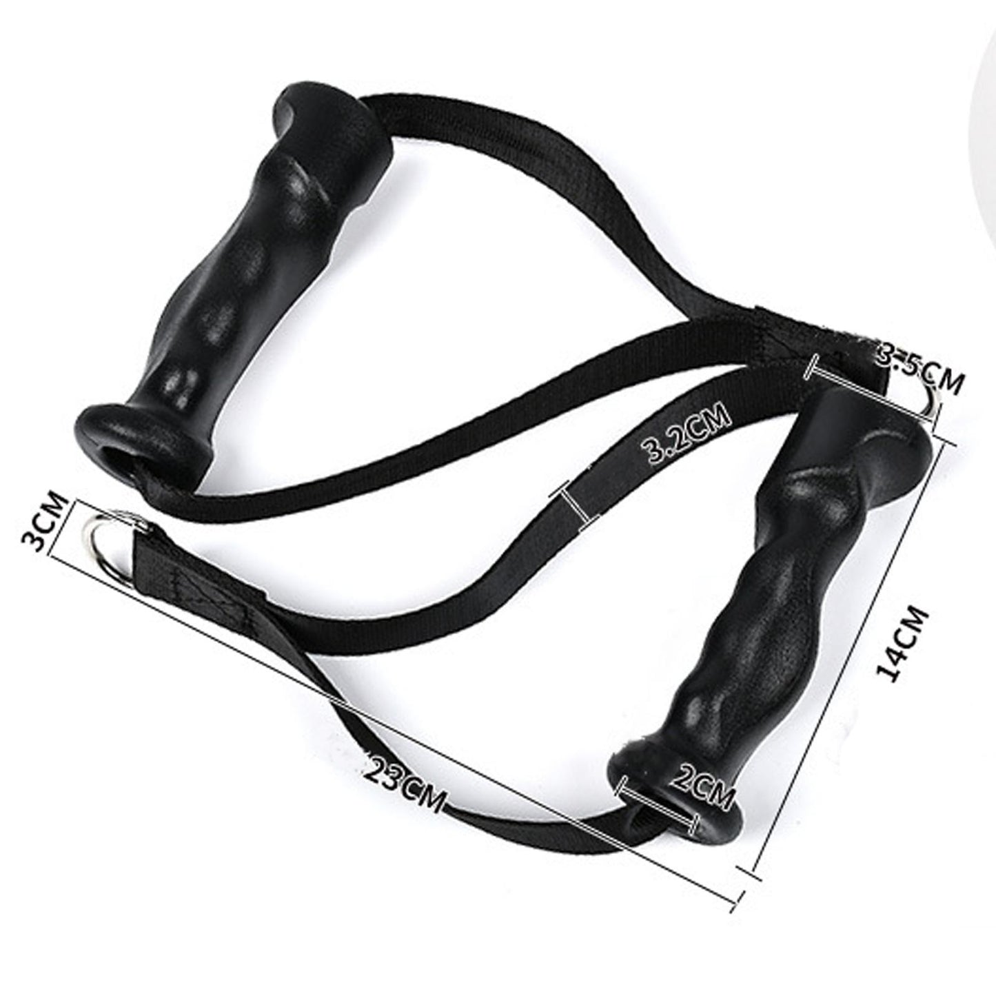 2 Pieces Cable Machine Attachment Handles Gym Accessory Black Nylon Yoga