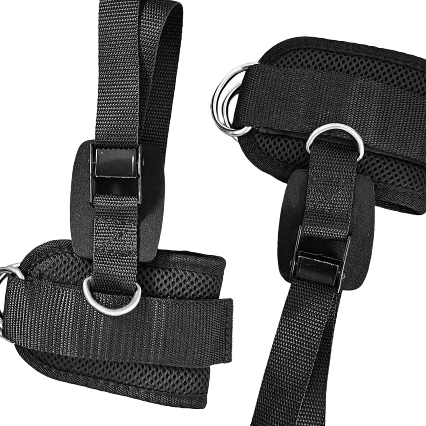 2 Pieces Ankle Straps Pedal Rope Glute Exercises Workout Ankle Cuff Set Black
