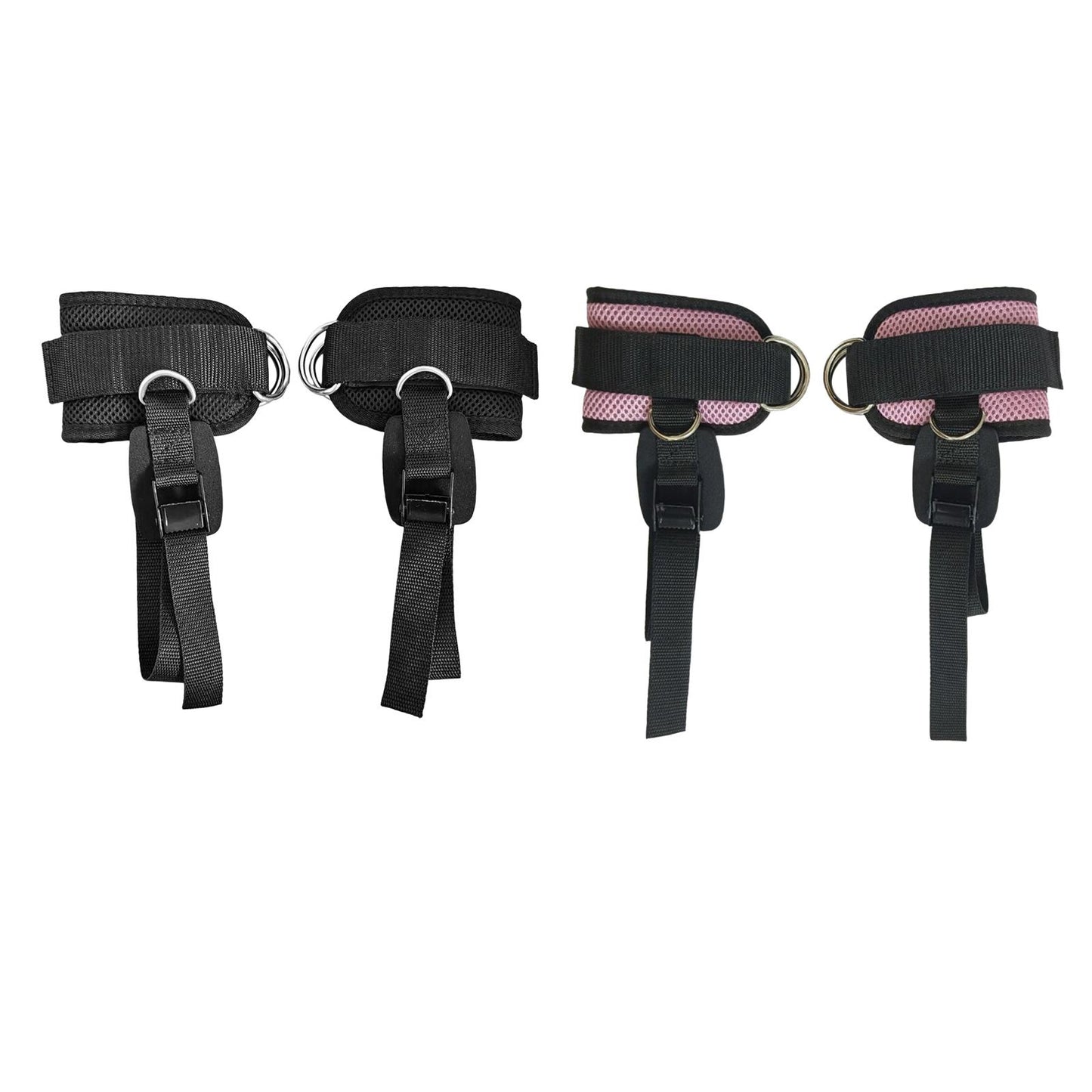 2 Pieces Ankle Straps Pedal Rope Glute Exercises Workout Ankle Cuff Set Black