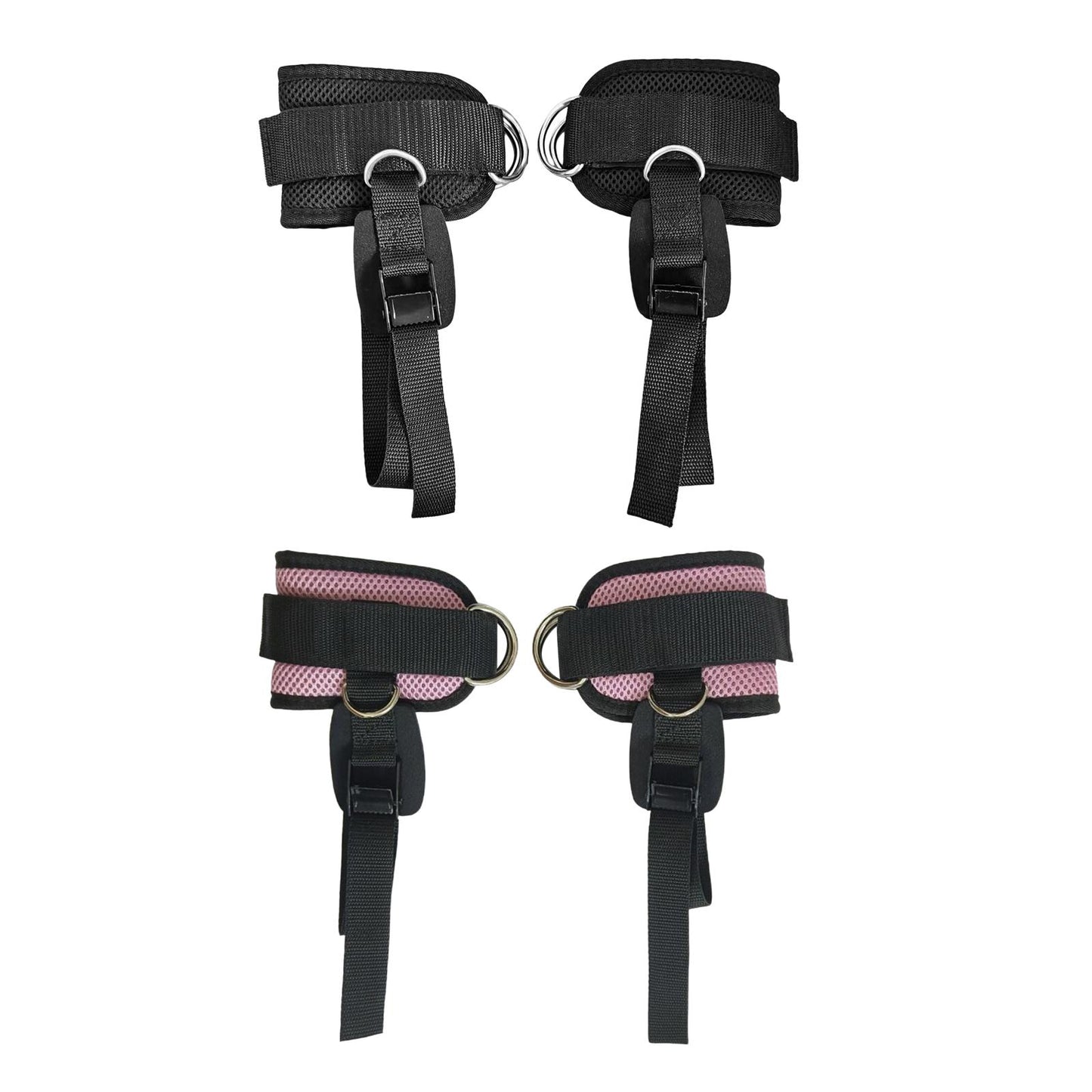 2 Pieces Ankle Straps Pedal Rope Glute Exercises Workout Ankle Cuff Set Black