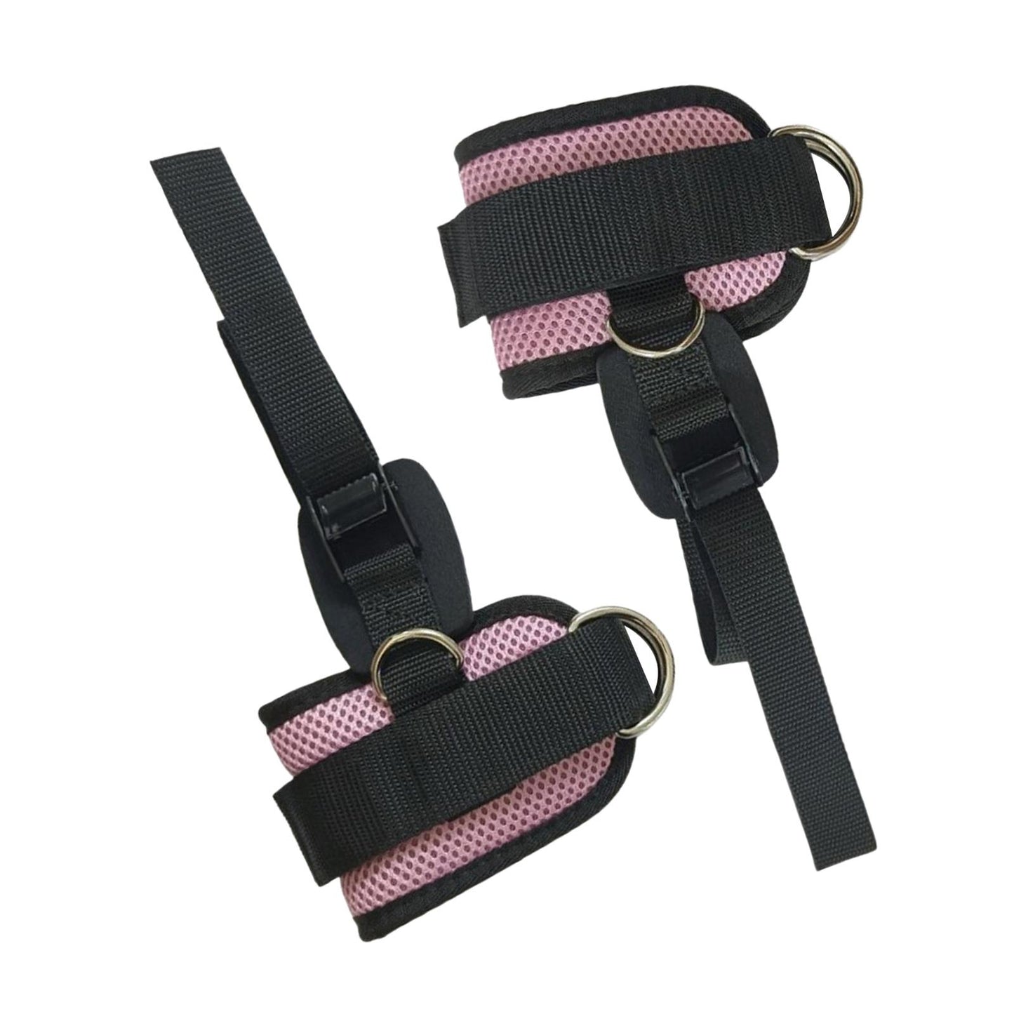 2 Pieces Ankle Straps Pedal Rope Glute Exercises Workout Ankle Cuff Set Pink