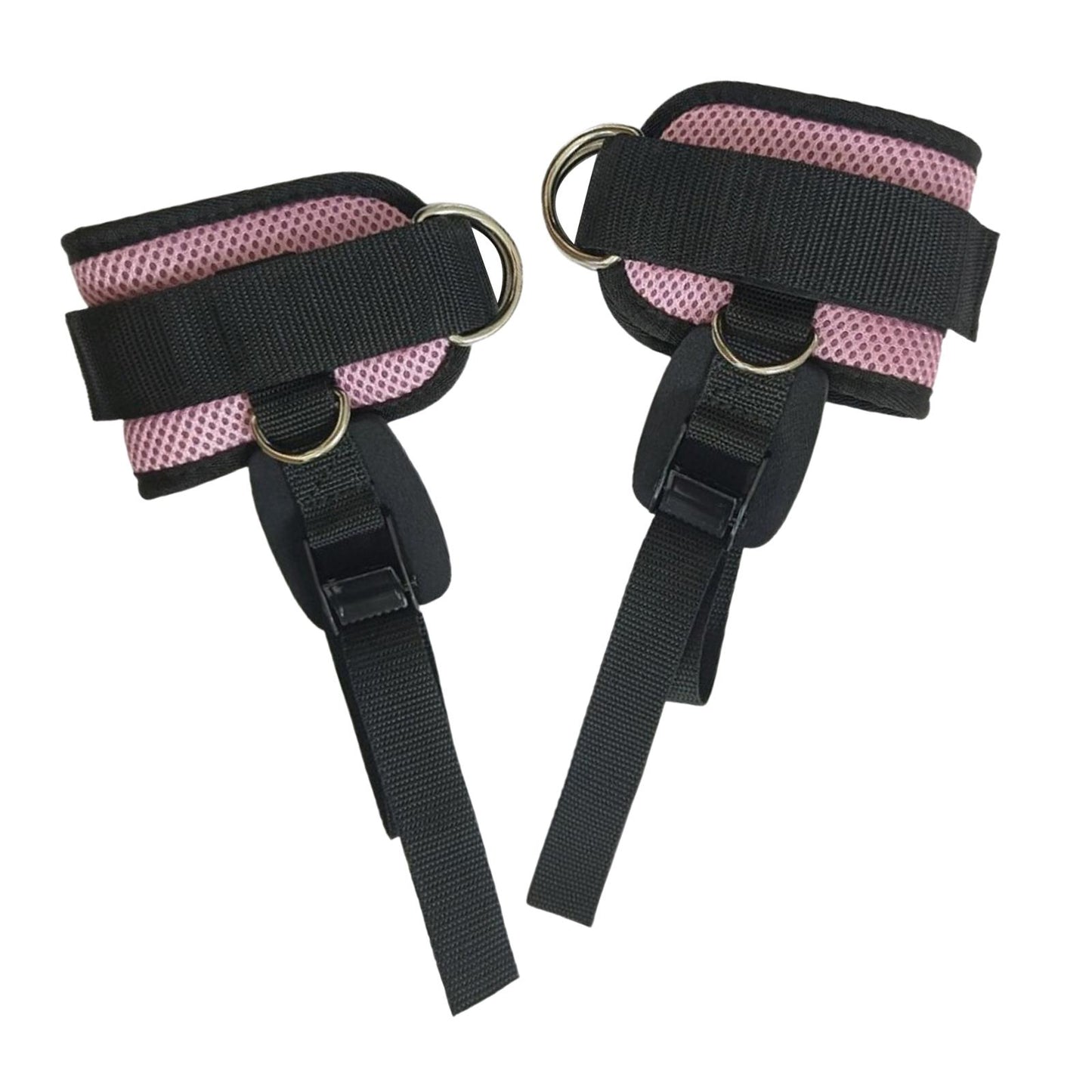 2 Pieces Ankle Straps Pedal Rope Glute Exercises Workout Ankle Cuff Set Pink