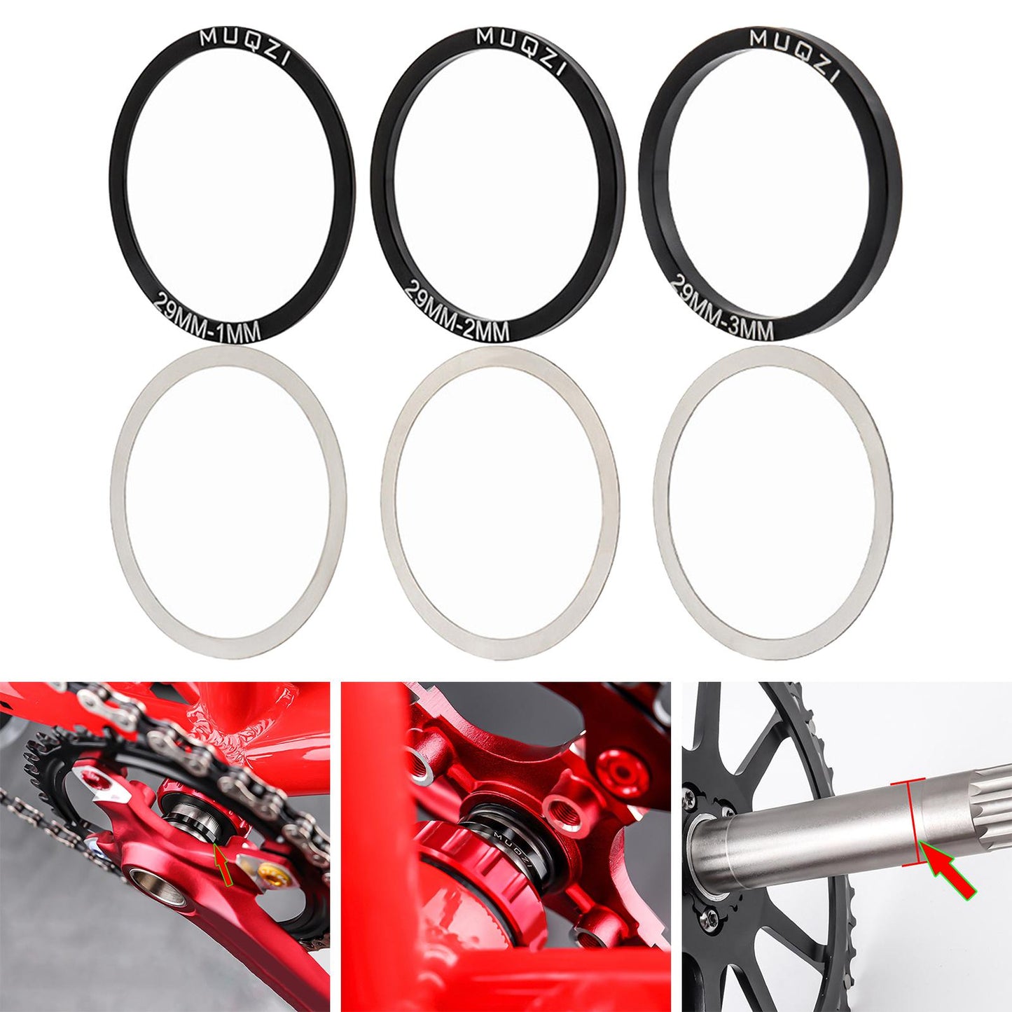 24/29/30mm 6Pack Bike Bicycle Bottom Bracket Set for BB86 91 92 PF30 BB30 29mm