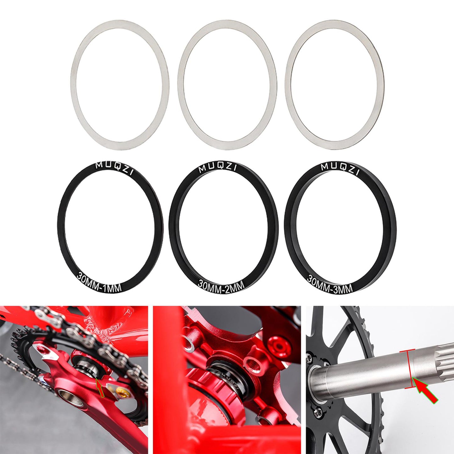 24/29/30mm 6Pack Bike Bicycle Bottom Bracket Set for BB86 91 92 PF30 BB30 30mm