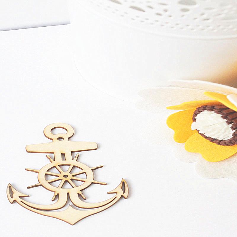 10pcs Unfinished Anchor Wooden Craft Shapes Craft supplies Cutout DIY