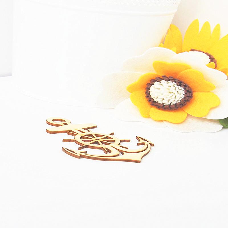 10pcs Unfinished Anchor Wooden Craft Shapes Craft supplies Cutout DIY