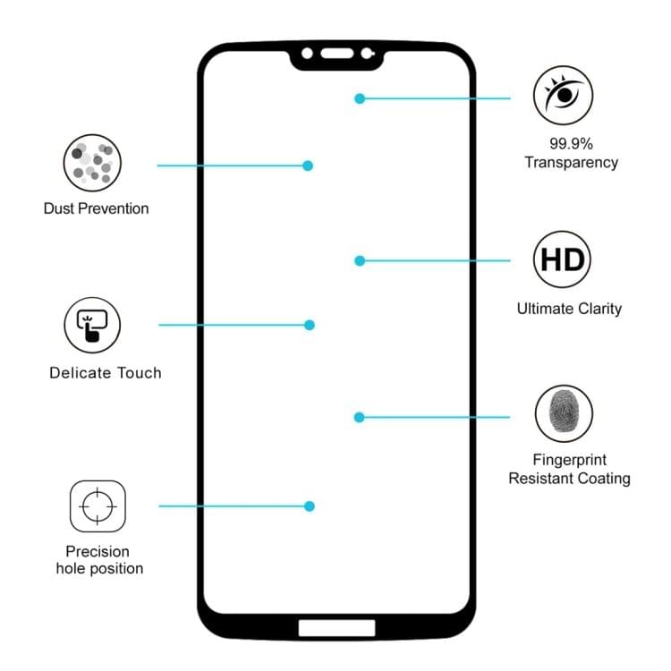 Buy ENKAY Hat-prince Full Glue 0.26mm 9H 2.5D Tempered Glass Film for Motorola Moto G7 Power (Black)