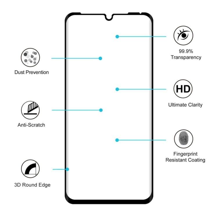 Buy ENKAY Hat-Prince 0.26mm 9H 3D Explosion-proof Full Screen Curved Heat Bending Tempered Glass Film for Huawei P30 Pro (Black)
