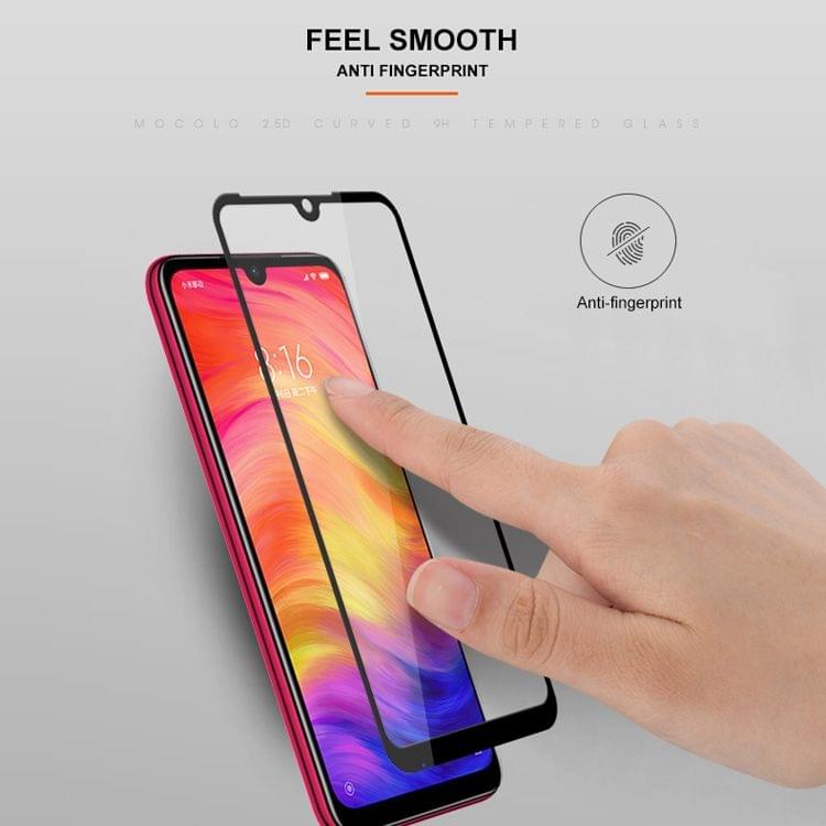 Buy mocolo 0.33mm 9H 2.5D Silk Print Tempered Glass Film for Xiaomi Redmi Note 7 (Black)