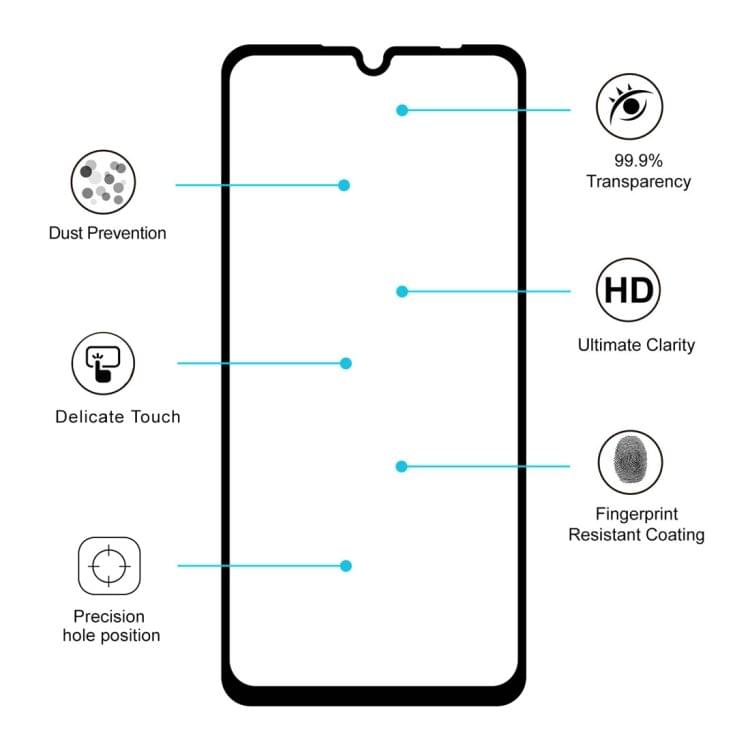 Buy ENKAY Hat-prince Full Glue 0.26mm 9H 2.5D Tempered Glass Film for Xiaomi Redmi Note 7 (Black)