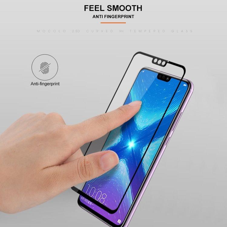 Buy mocolo 0.33mm 9H 2.5D Silk Print Tempered Glass Film for Huawei Honor 8X (Black)