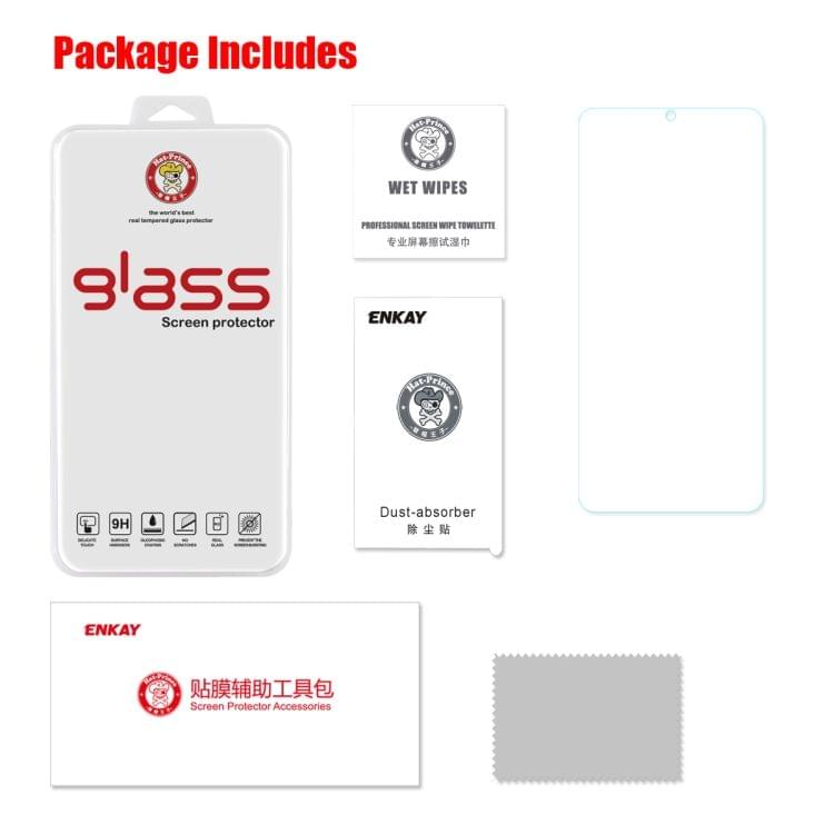 Buy ENKAY Hat-Prince 0.26mm 9H 2.5D Arc Edge Tempered Glass Protective Film for Galaxy A50