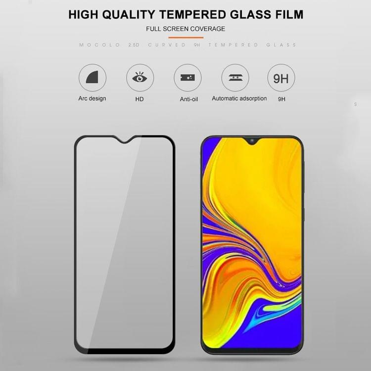 Buy mocolo 0.33mm 9H 2.5D Full Glue Silk Print Tempered Glass Film for Galaxy A30 / A50 / M30, Support Fingerprint Unlock(Black)