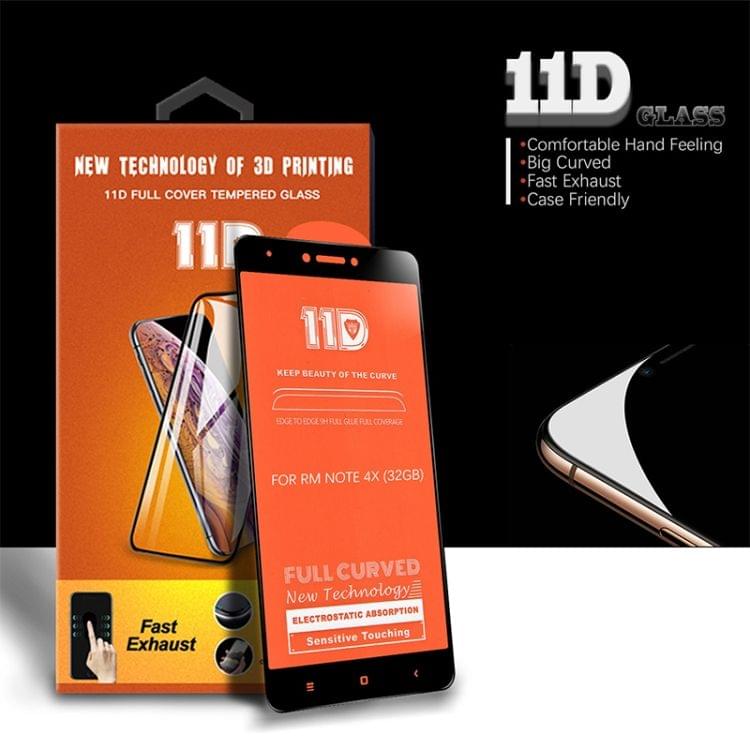Buy mietubl Scratchproof 11D HD Full Glue Full Curved Screen Tempered Glass Film for Xiaomi Redmi Note 4X (Black)