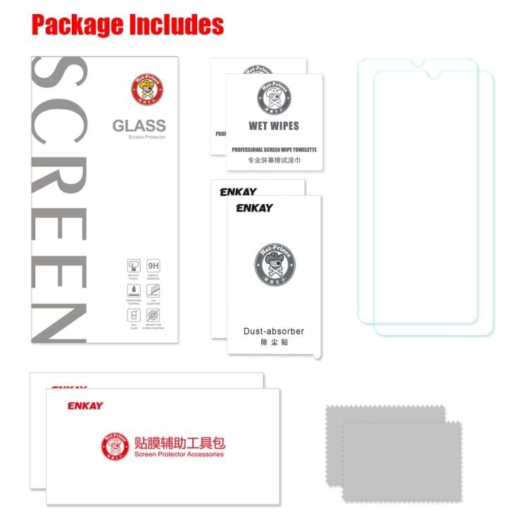 Buy 2 PCS ENKAY Hat-Prince 0.26mm 2.5D 9H Tempered Glass Protective Film for Samsung Galaxy A70