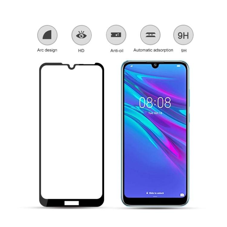 Buy mocolo 0.33mm 9H 2.5D Silk Print Tempered Glass Film for Huawei Y6 2019 (Black)
