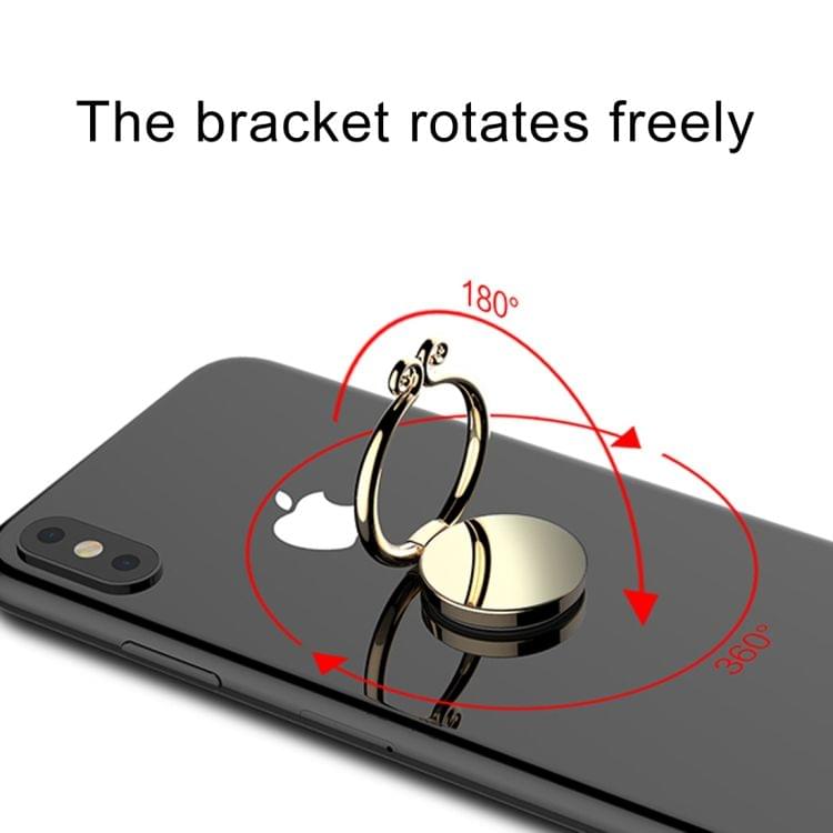 lenuo DL-27 360 Degrees Rotation Metal the Incantation of the Golden Hoop Shape Phone Ring Holder(Black)