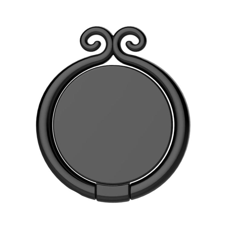 lenuo DL-27 360 Degrees Rotation Metal the Incantation of the Golden Hoop Shape Phone Ring Holder(Black)