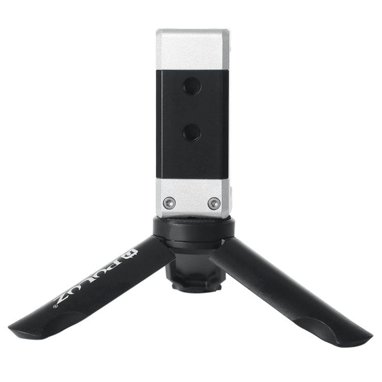 PULUZ Folding Plastic Tripod + Aluminum Alloy Clamp Bracket with Cold Shoe for iPhone, Galaxy, Huawei, Xiaomi, Sony, HTC, Google and other Smartphones
