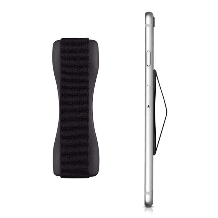 Finger Grip Phone Holder for iPhone, Galaxy, Sony, Lenovo, HTC, Huawei, and other Smartphones(Black)
