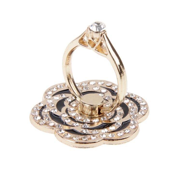 Universal Rotatable Diamond Encrusted Gold Metal Ring Holder / Car Hanging Ring