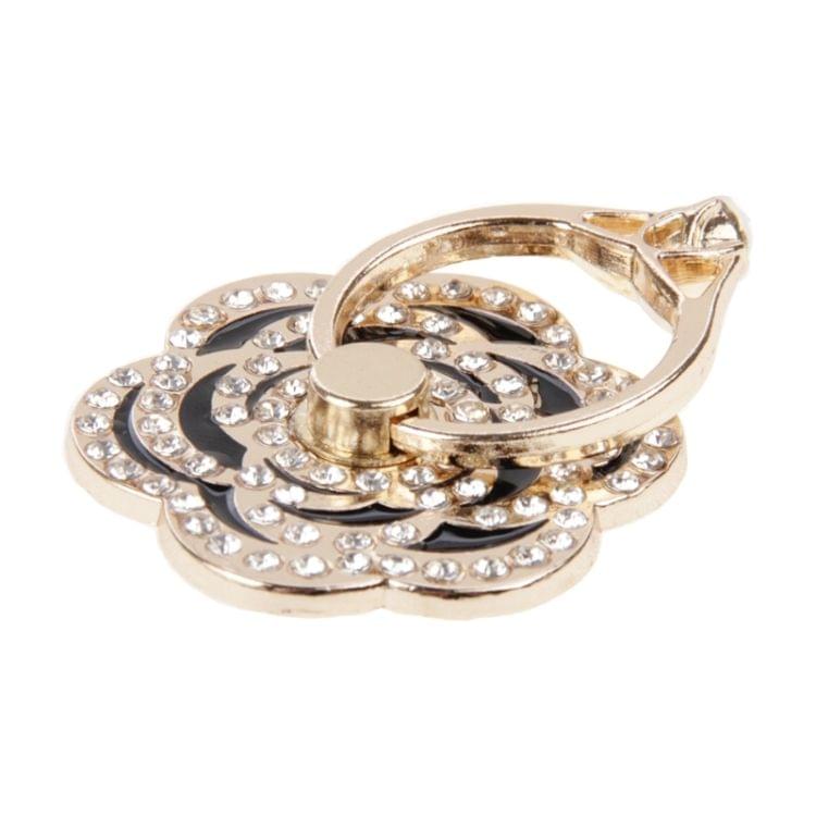 Universal Rotatable Diamond Encrusted Gold Metal Ring Holder / Car Hanging Ring