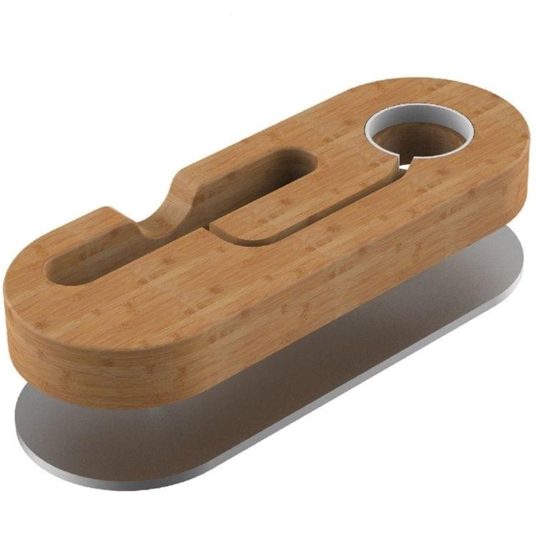 IPS-Z32 Wood + Aluminium Material Desktop Table Cellphone and Smart Watch Secure Charging Stand