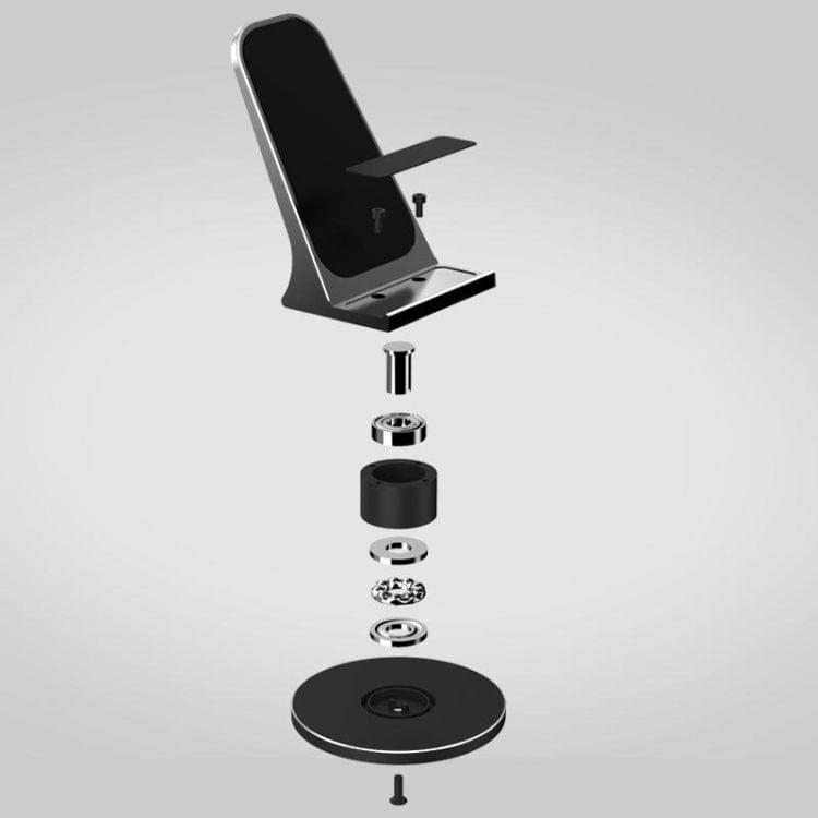 HAMTOD Adjustable 360 Degree Rotation Aluminum Alloy + Silica Gel Stand Desktop Phone Tablet Holder