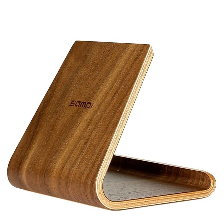 SamDi Artistic Wood Grain Walnut Desktop Holder Stand DOCK Cradle