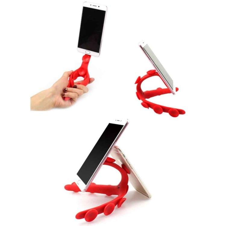 Simulation Octopus Shape Silicone Slacker Desk Phones Stand Holder (Red)