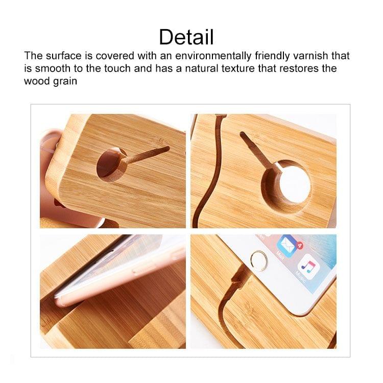 Multifunctional Creative Wooden Mobile Phone Bracket Holder for Smart Phones / Apple Watch