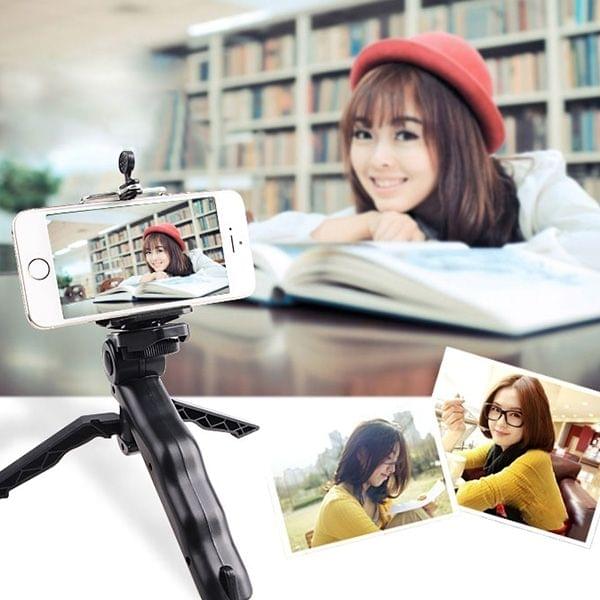 Portable Hand Grip / Mini Tripod Stand Steadicam Curve with Straight Clip for GoPro HERO 4 / 3 / 3+ / SJ4000 / SJ5000 / SJ6000 Sports DV / Digital Camera / iPhone , Galaxy and other Mobile Phone(Black)