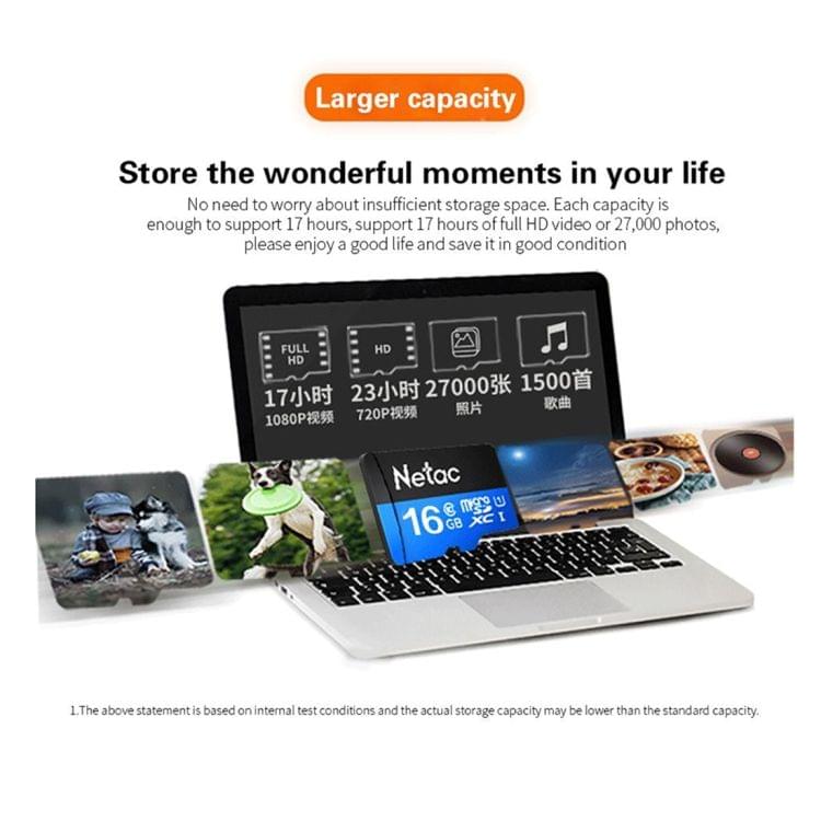 Netac P500 16GB Class10 Micro SD(TF) Memory Card