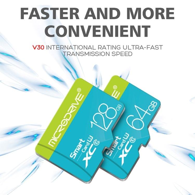 MICRODRIVE 64GB U3 Blue and Green TF(Micro SD) Memory Card