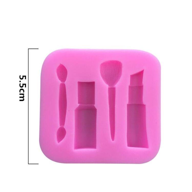 2 PCS Lipstick Eyebrow Pencil Makeup Tool Shape Silicone Fondant Cake Mold Chocolate Mold Clay Mold
