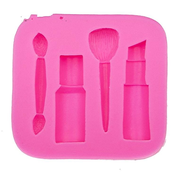 2 PCS Lipstick Eyebrow Pencil Makeup Tool Shape Silicone Fondant Cake Mold Chocolate Mold Clay Mold