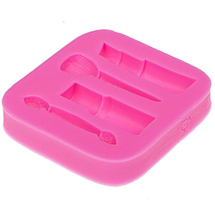 2 PCS Lipstick Eyebrow Pencil Makeup Tool Shape Silicone Fondant Cake Mold Chocolate Mold Clay Mold