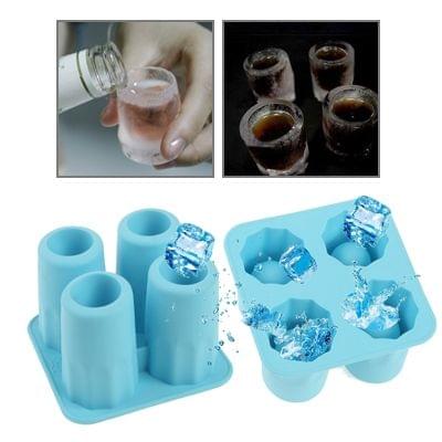 Shot Glasses Style Silicone Ice Cube Tray (Random Color Delivery)