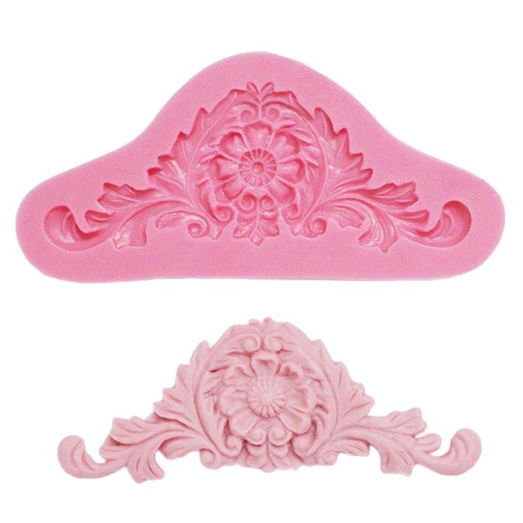 2 PCS Vintage Embossed Fondant Silicone Mold Court Lace Flower Vine DOY Baking Cake Tool(Pink)
