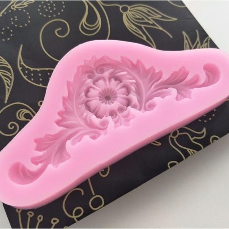 2 PCS Vintage Embossed Fondant Silicone Mold Court Lace Flower Vine DOY Baking Cake Tool(Pink)