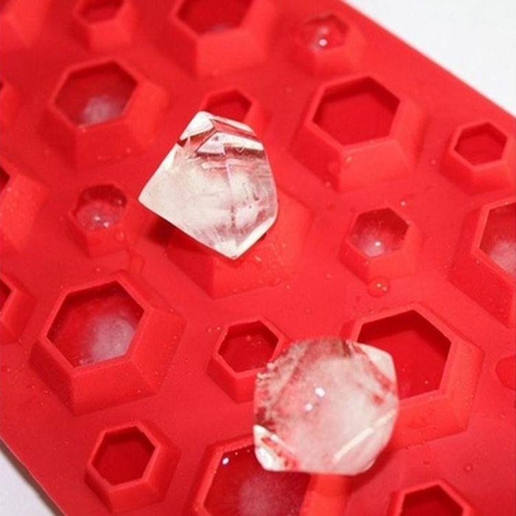 3D Diamonds Gem Cool Ice Cube Chocolate Soap Tray Mold Silicone Ice Cube Mold Maker Moulds, Random Color Delivery