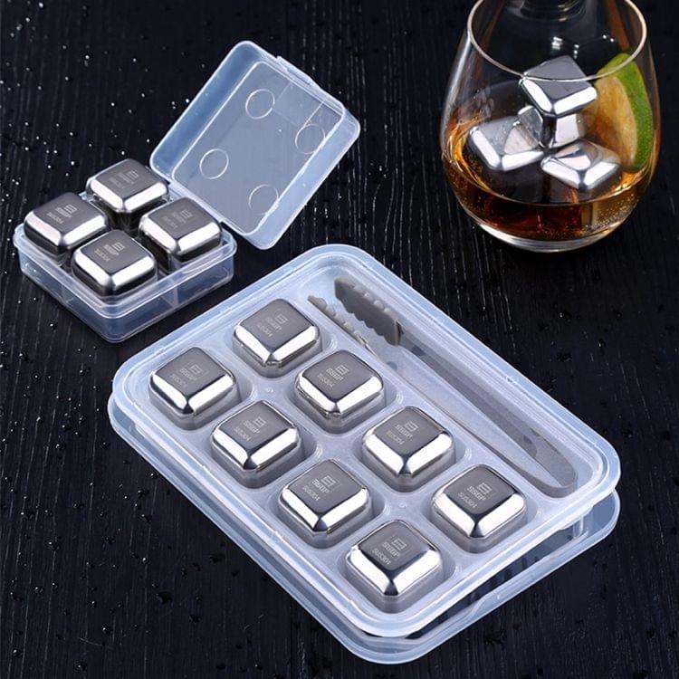 8 PCS Stainless Steel Chilling Reusable Ice Cubes for Whiskey, Vodka, Liqueurs