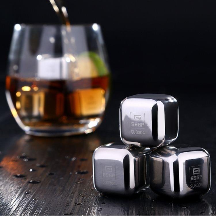 8 PCS Stainless Steel Chilling Reusable Ice Cubes for Whiskey, Vodka, Liqueurs