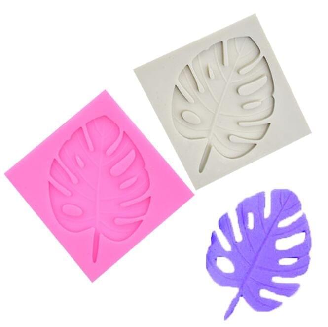 2 PCS DIY Tree Leaf Fondant Mould Chocolate Cake Decorating Mould(Gray)