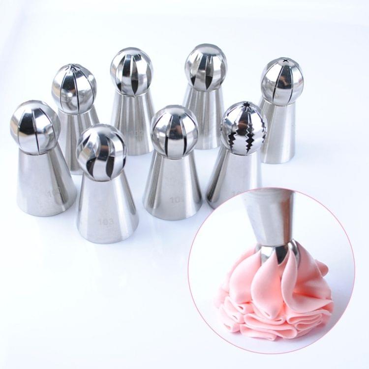 10 in 1 Baking Tool Torch Shaped Stainless Steel Pastry Decorating Piping Nozzles