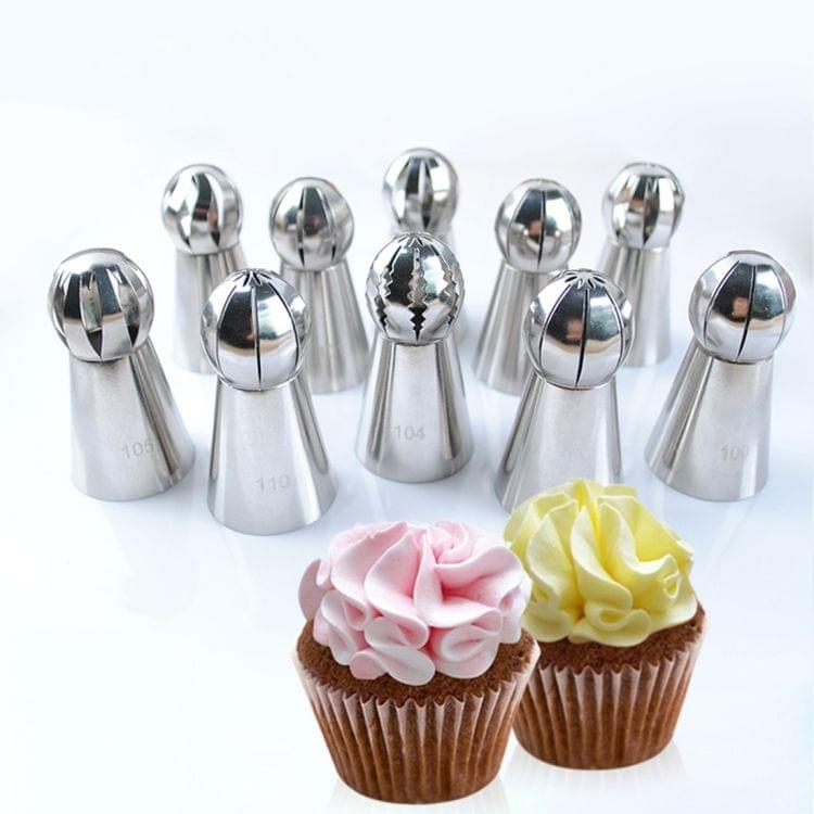 10 in 1 Baking Tool Torch Shaped Stainless Steel Pastry Decorating Piping Nozzles